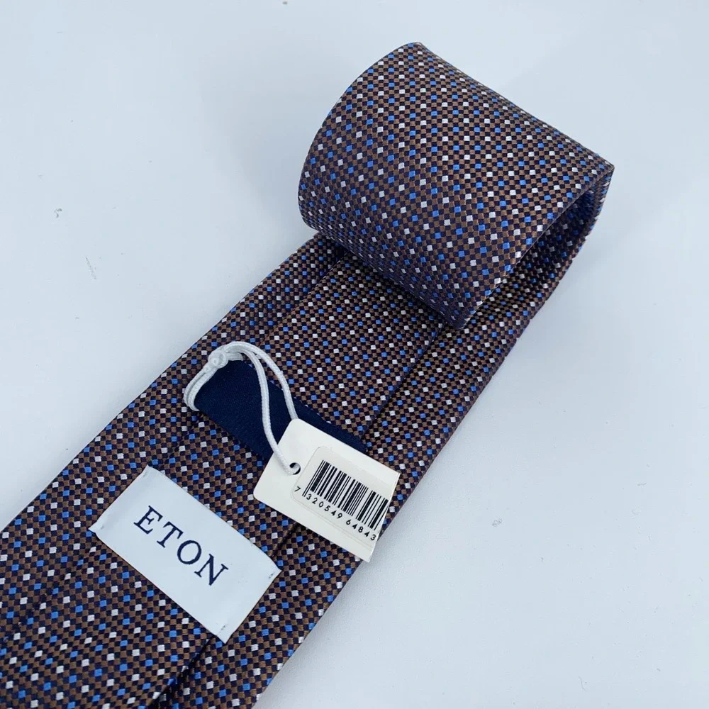 Eton Tie Men One Size Multi Patterned Silk Professional Necktie England Made